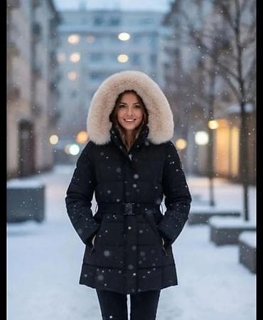 Ženska zimska parka sa kapuljačom od veštačkog krzna - Topla