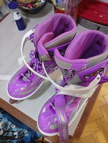 Oprema za skijanje: Rolerke (in-line) za decu – ljubičaste sa sivim i belim detaljima - — 4