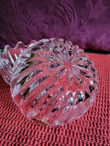 swarovski kristal cena: Satula nova ili dve bombonijera,kristal Zajecar. 70te. Satula ili — 7