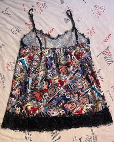 crop top h m: Majca-bluza na bretele, comics stil. Univerzalna veličina, podesive — 4