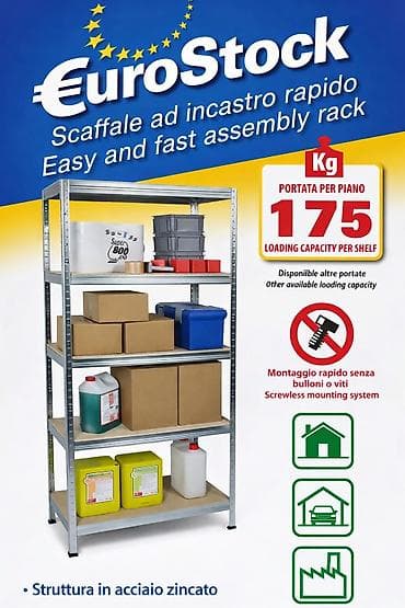 Chairs: Metalna skladišna polica – EuroStock - Konstrukcija od pocinkovanog — 3