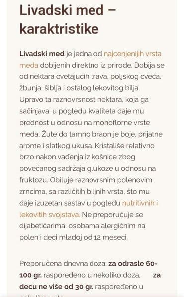 med na veliko: Med livadski 1200 din — 1