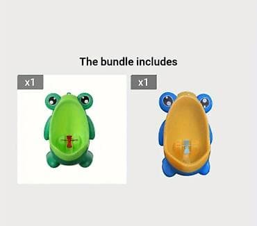 ikea kreveti na sprat za decu: Dečiji zidni pisoar – žabica, set 2 komada (zeleni + plavo/žuti) - — 2