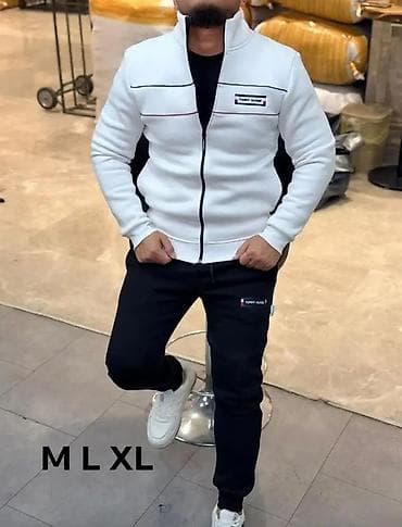 laneno odelo: Muški komplet trenerke – gornji deo sa rajsferšlusom i donji deo sa — 1