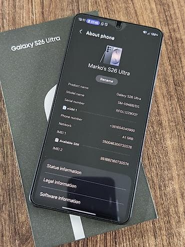 polovne masine za vez: Samsung Galaxy S26 Ultra – crna boja - Ekran: veliki AMOLED displej — 8