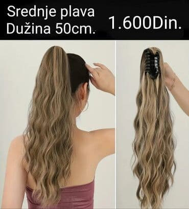 Beauty & Care: Povremeni rep – ekstenzija sa šnalom - Boja: srednje plava - — 1