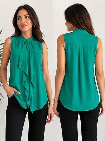 providna bluza: H&M ženska bezrukavna bluza u smaragdno zelenoj boji. - Model — 3