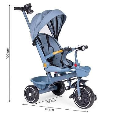 home decor nis: ECOTOYS 2u1 tricikl sa rotirajućim sedištem i sklopivom tendom – Blue — 6