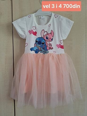 jordan patike crno bele: Dečija haljina sa karakterima Stitch i Angel. Gornji deo je beli — 2