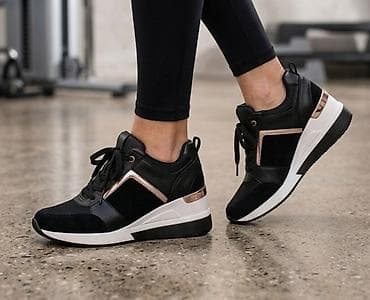 Ženske patike – modni sneakers za svakodnevno nošenje - Dizajn: crne