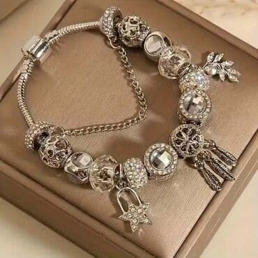 srebrne mindjuse sa swarovski kristalima: Charm bracelet — 8