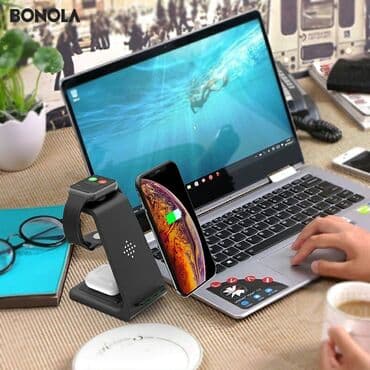 šporeti sa ravnom pločom: Original INDUKCIONI WIRELESS BEZICNI PUNJAC SA 3U1 NAPREDNOM SMART — 1