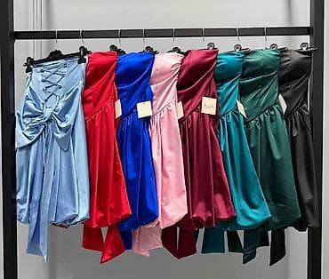 zara haljina s: Svečana mini haljina od satena - Model: strapless (bez bretela) sa — 3