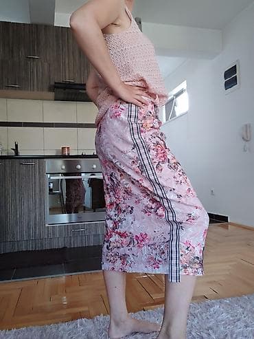 Ženska midi suknja s floralnim printom - Dužina do ispod kolena (midi