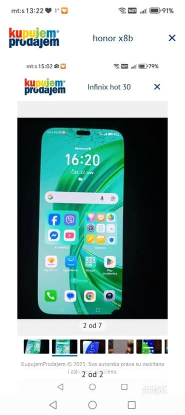 Honor X8b, 256 GB, color - Green, Dual SIM cards