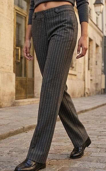 lepi jova: Ženske pantalone sa prugama – elegantan poslovni kroj - Boja — 1