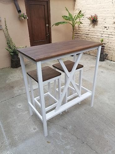 mali trpezarijski stolovi: Bar sto od punog drveta,postolje bukva,gornja površina od lamilirane — 1