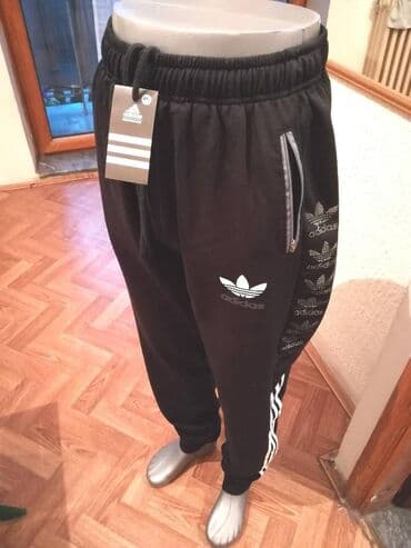 batch kod parfem: Sweatpants, L (EU 52), XL (EU 54), 2XL (EU 56), Adidas, color - Black, Cotton — 2