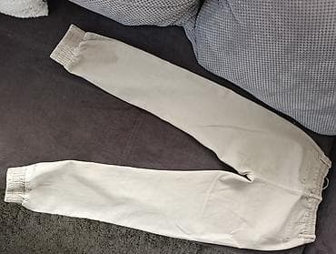 patike bench: Bež jogger pantalone sa lastišem - Model: jogger/kargo stil bez — 2