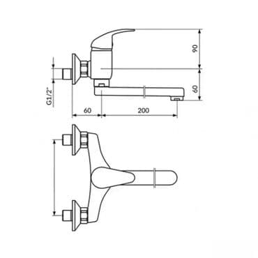 Plumbing: TEHNIČKI PODACI * Jednoručna baterija * Zidna montaža * Klasa — 1