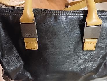 srca za kicanke: Kožna torba SimplyVera Vera Wang – crna sa konjak detaljima - — 7