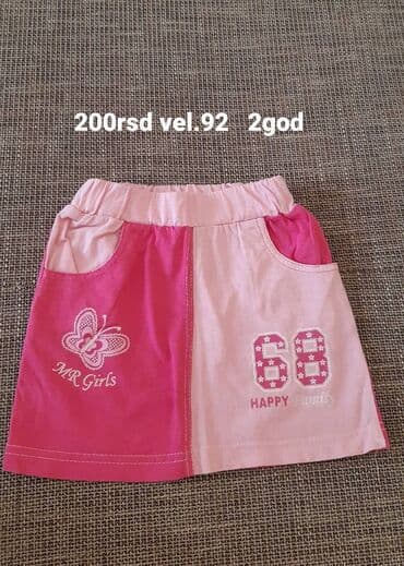 svecana odeca za bebe: Dečja suknjica za devojčice, dvobojna (tamno roze i svetlo roze), sa — 1