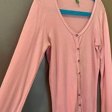 torbe b: Benetton roze dzemper na kopcanje sa divnim dugmicima Malo nosen,u — 5