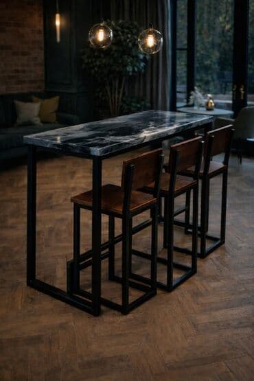 ormar puno drvo: Set visokog barskog nameštaja – metal/drvo - Komplet obuhvata: 1 — 7