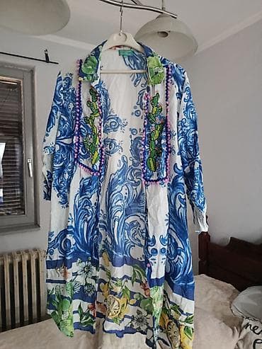 cvetna kosulja: Antica Santoria Dugačka letnja košulja/kimono sa printom - Model — 1