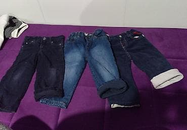 crop top dzemper: Farmerice i somot pantalone dzemper, bluzica i košulja, velicina 86 — 4