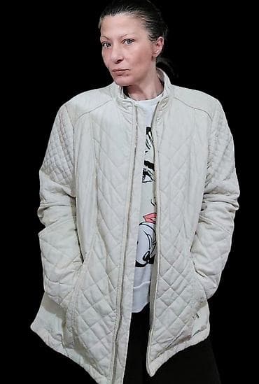 espadrile sa platformom beograd: Ženska prošivena jakna – bela/ekru nijansa - Krojen model sa — 4