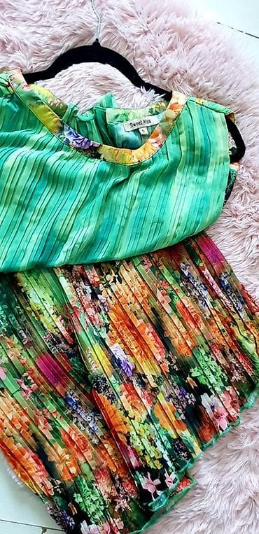 kompleti za punije dame: Plisirana letnja haljina Sweet Miss – veličina S - Model: bez rukava — 4