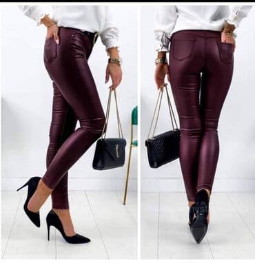 kozne helanke za punije: Hit pantalone od eko koze za puniji i vitkiji stas u puno lepih boja - — 6