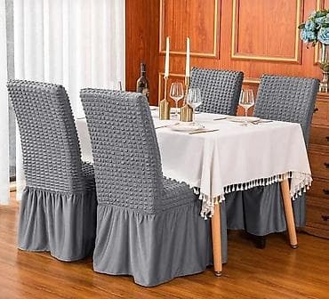 pec za pite: Elastične presvlake za stolice sa faltnom – više boja - Dekorativne — 6