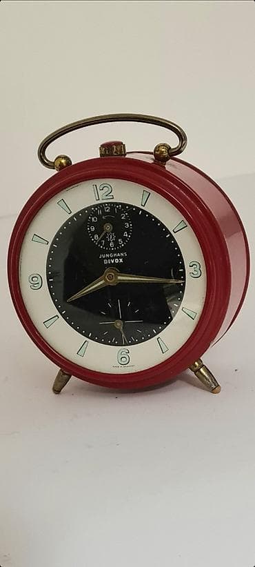 Tools & Equipment: ★ Na prodaju lep, crveni nemački kolekcionarski sat-budilnik stare — 1