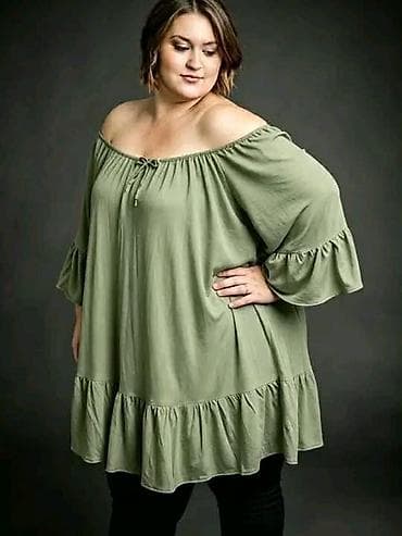 ocilo: Tunika sa otkrivenim ramenima (plus size). - Kroj: širok,lepršav — 7