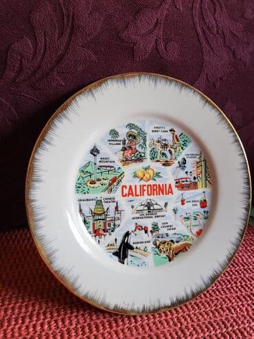 drveni tanjiri: Tanjir nov za zid Californija porcelanski 80te. Tanjir nov sa — 3