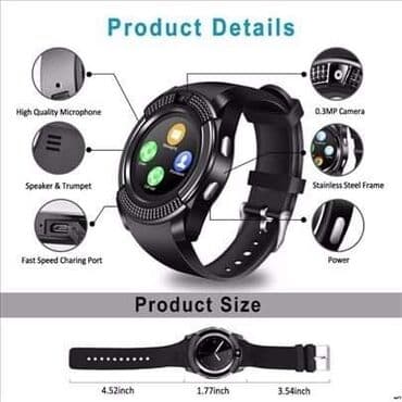smart sat sa sim karticom: Smart watch V8 sat smart sat android telefon sat Cena:2400din Smart — 2