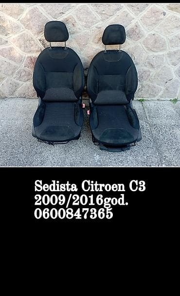 Prednja sedišta za Citroën C3 (modeli 2009–2016) - Komplet: levo i na lalafo.rs Prednja sedišta za Citroën C3 (modeli 2009–2016) - Komplet: levo i