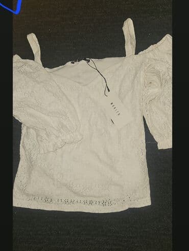 pamučne haljine tunike: 9Fashion Woman, S (EU 36), Lan, bоја - Bela — 1