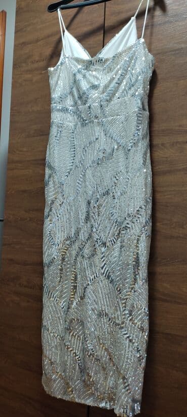Women's Clothing: Divna srebrna svečana haljina 40 — 4