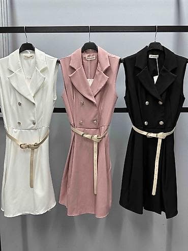 Ženska odeća: 💫Elegantna ženska haljina bez rukava, kroj A-linije sa strukiranim — 4