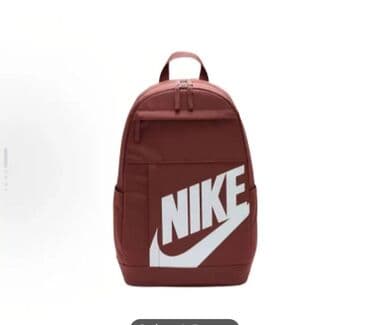 Knjige, audio i video formati: Nike ruksak – bordo/crvena boja sa velikim belim NIKE logotipom na — 2