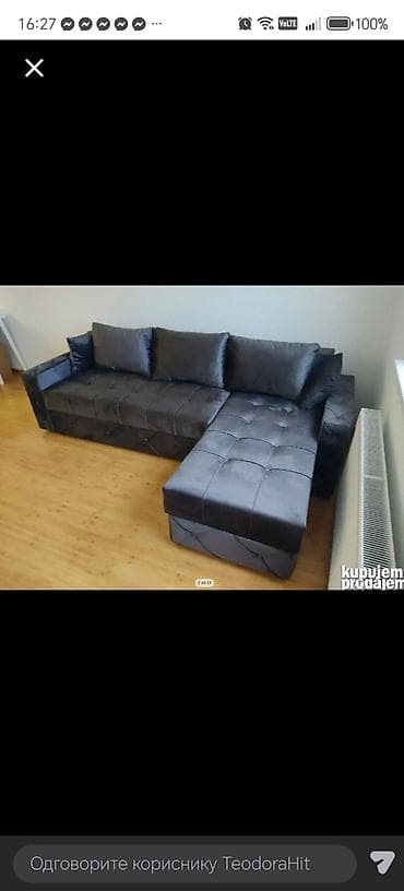 Ugaona garnitura na razvlačenje – moderan L oblik - Prostrana