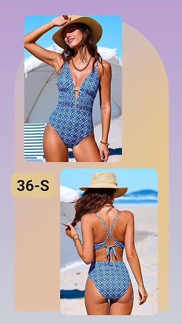 Jednodelni kupaći kostim – veličina 36 (S) - Boja/pattern: plavo-beli