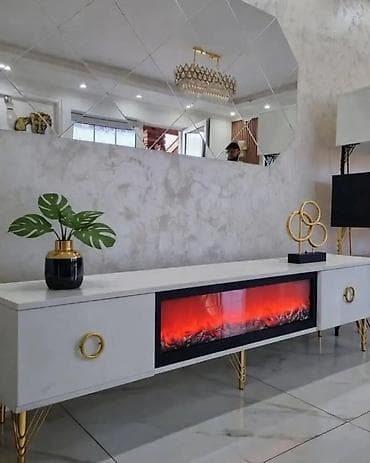 jela namestaj novi sad: TV komoda sa ugrađenim električnim kaminom - Moderan dizajn sa čistim — 7