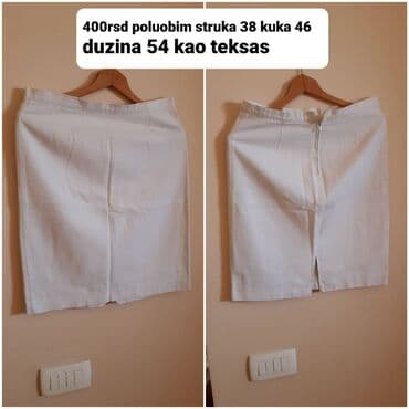 plisirani kompleti: Ženske suknje – više modela i mera 1) Bela suknja, kao teksas - Cena — 1