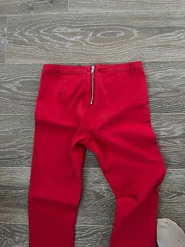 red nike tech: Crvene ženske pantalone – H&M Divided - Model: uske/skinny — 5