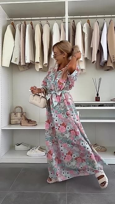 Underwear: 🌸Dugačka košulja-haljina sa printom cveća i tačkica

✅2500 din — 2