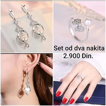 prsten za palac zenski: Elegantni posrebreni set od hirurskog čelika od dva nakita – 2.900 — 2